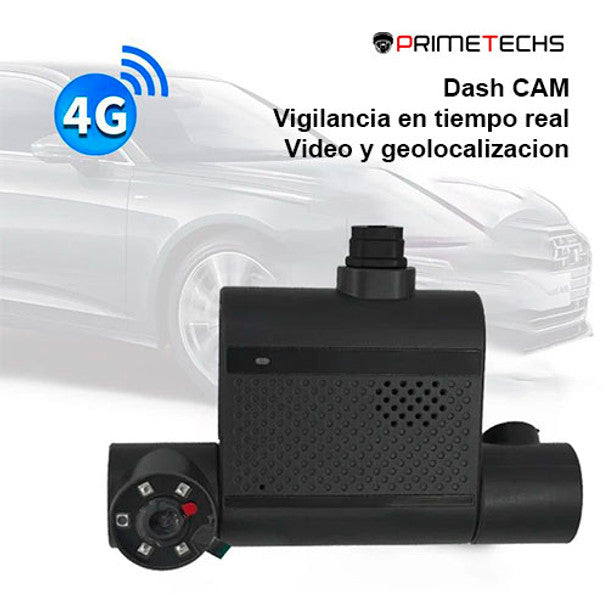 DashCam 4G-GPS, Cámara doble lente frente e interior para automóvil, camión