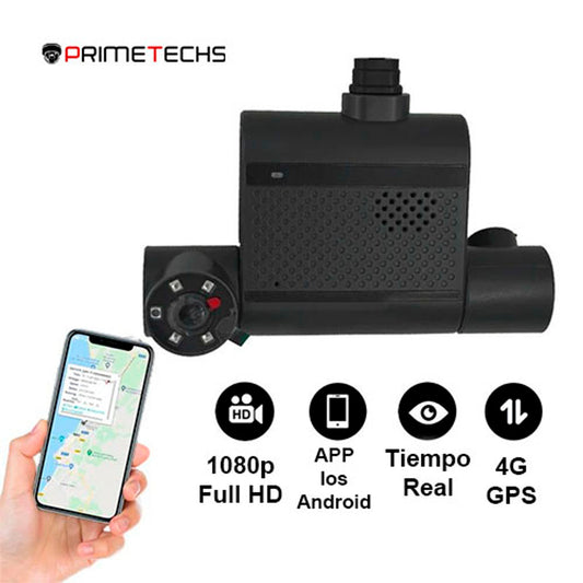 DashCam 4G-GPS, Cámara doble lente frente e interior para automóvil, camión