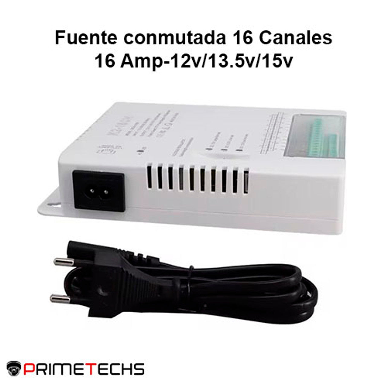Fuente de poder 16 canales 16 amp Voltaje de Ajuste 12-13.5-15v cc