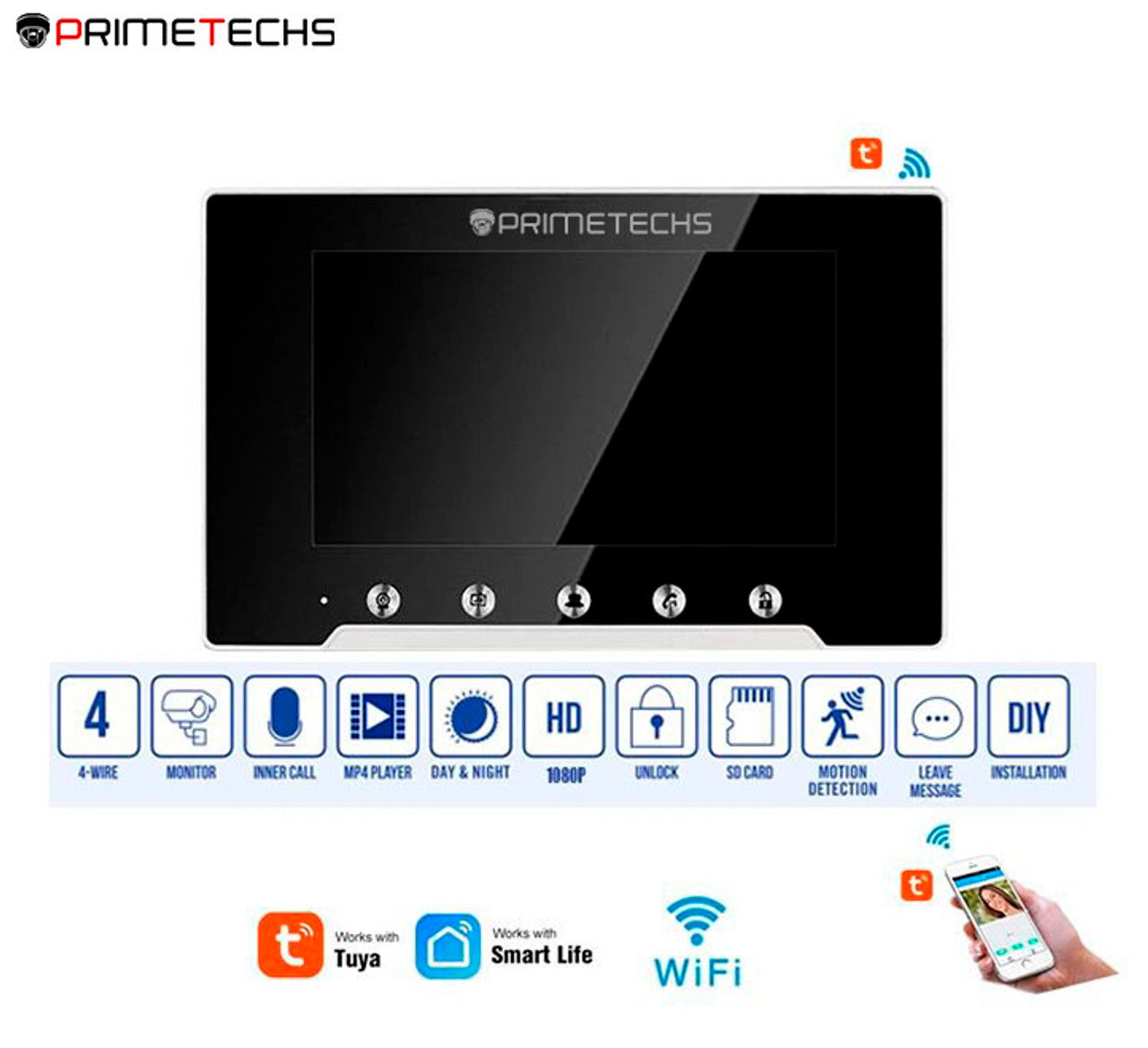 Kit Videoportero con Panel de control táctil inalámbrico