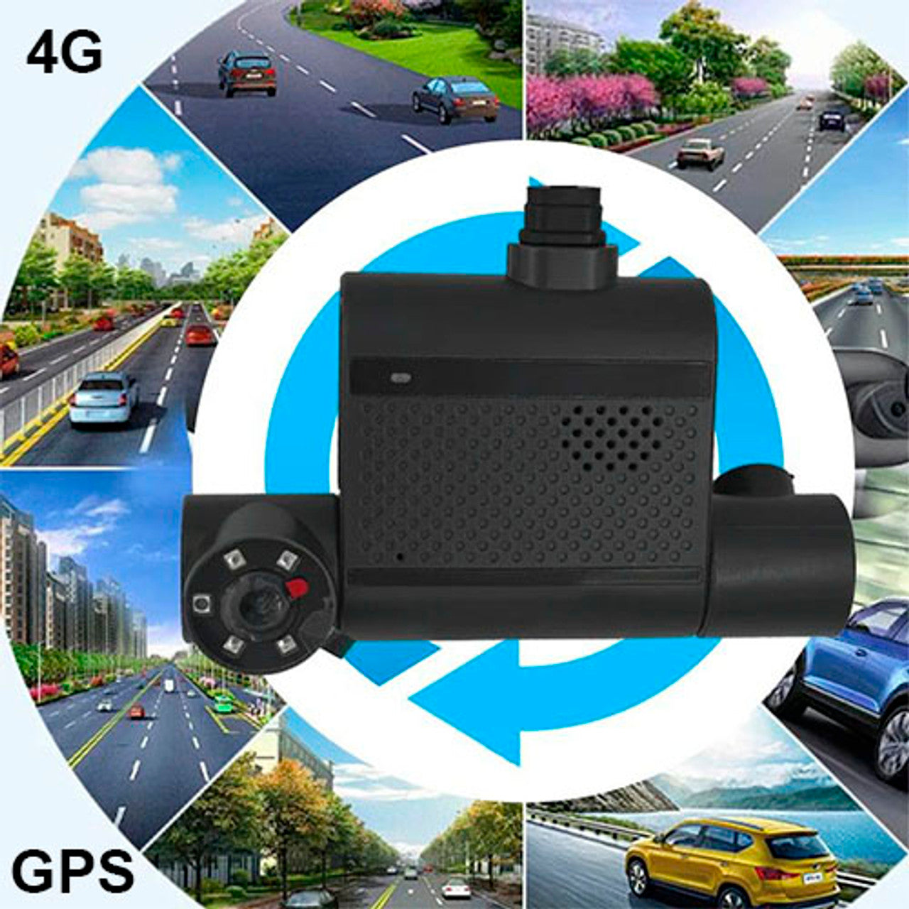 DashCam 4G-GPS, Cámara doble lente frente e interior para automóvil, camión