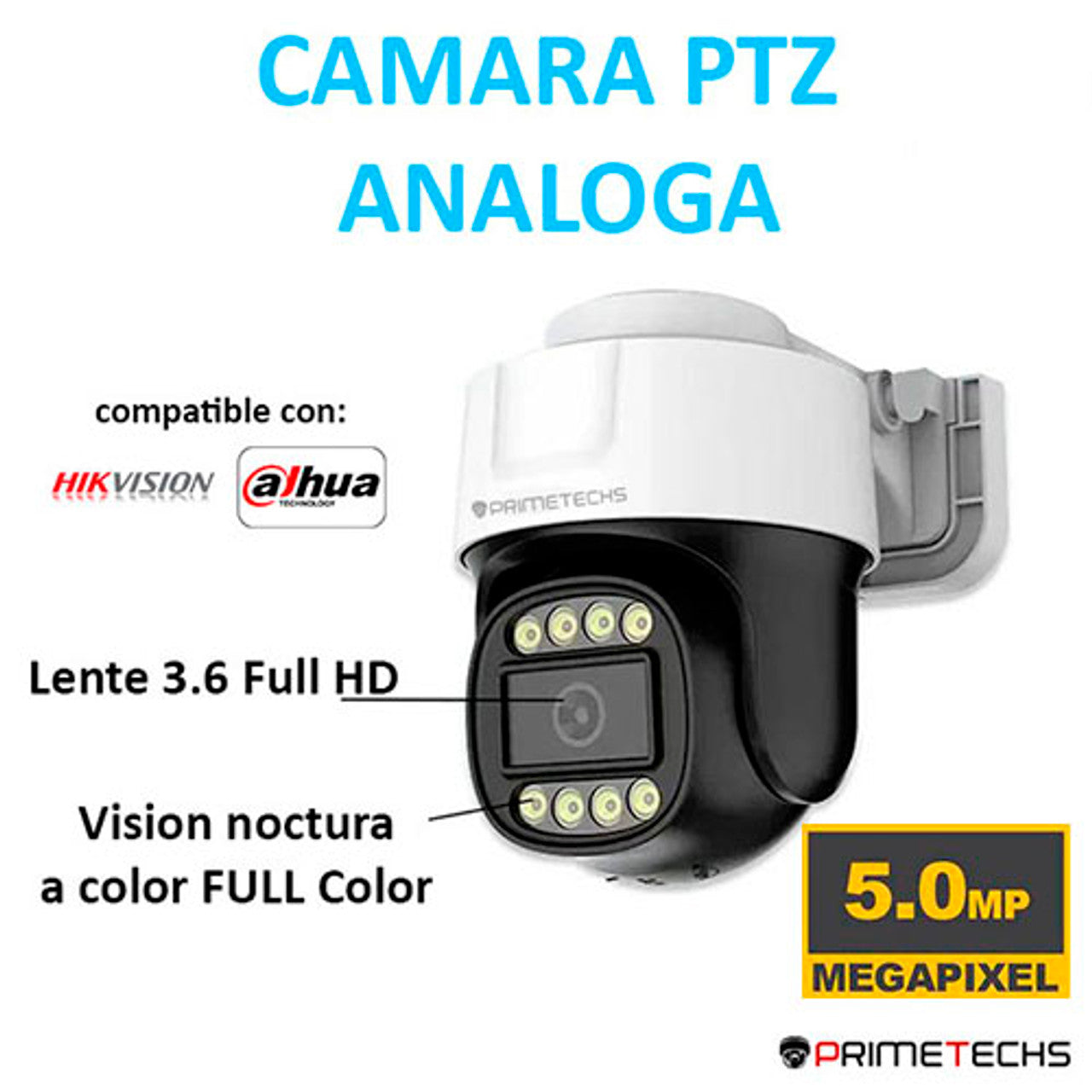 PTZ análoga FULL COLOR para DVR 5 Megapixeles