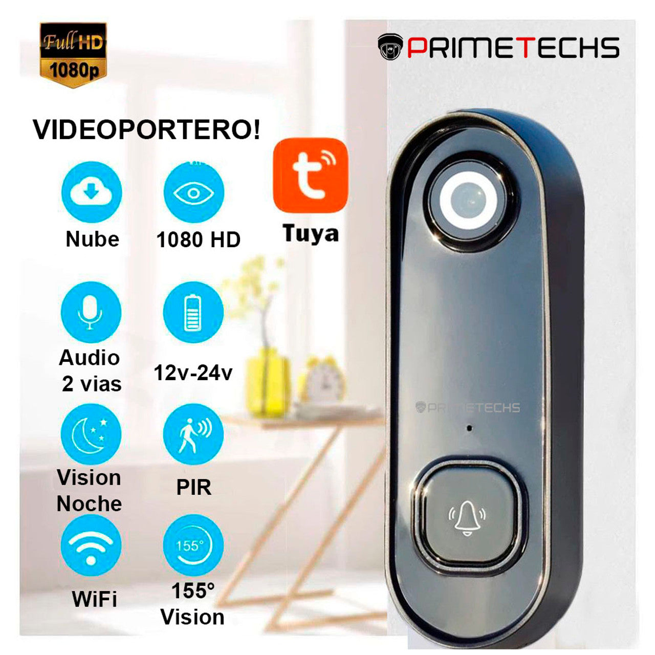 Videoportero Frente de Calle Wifi conexión 12-24V