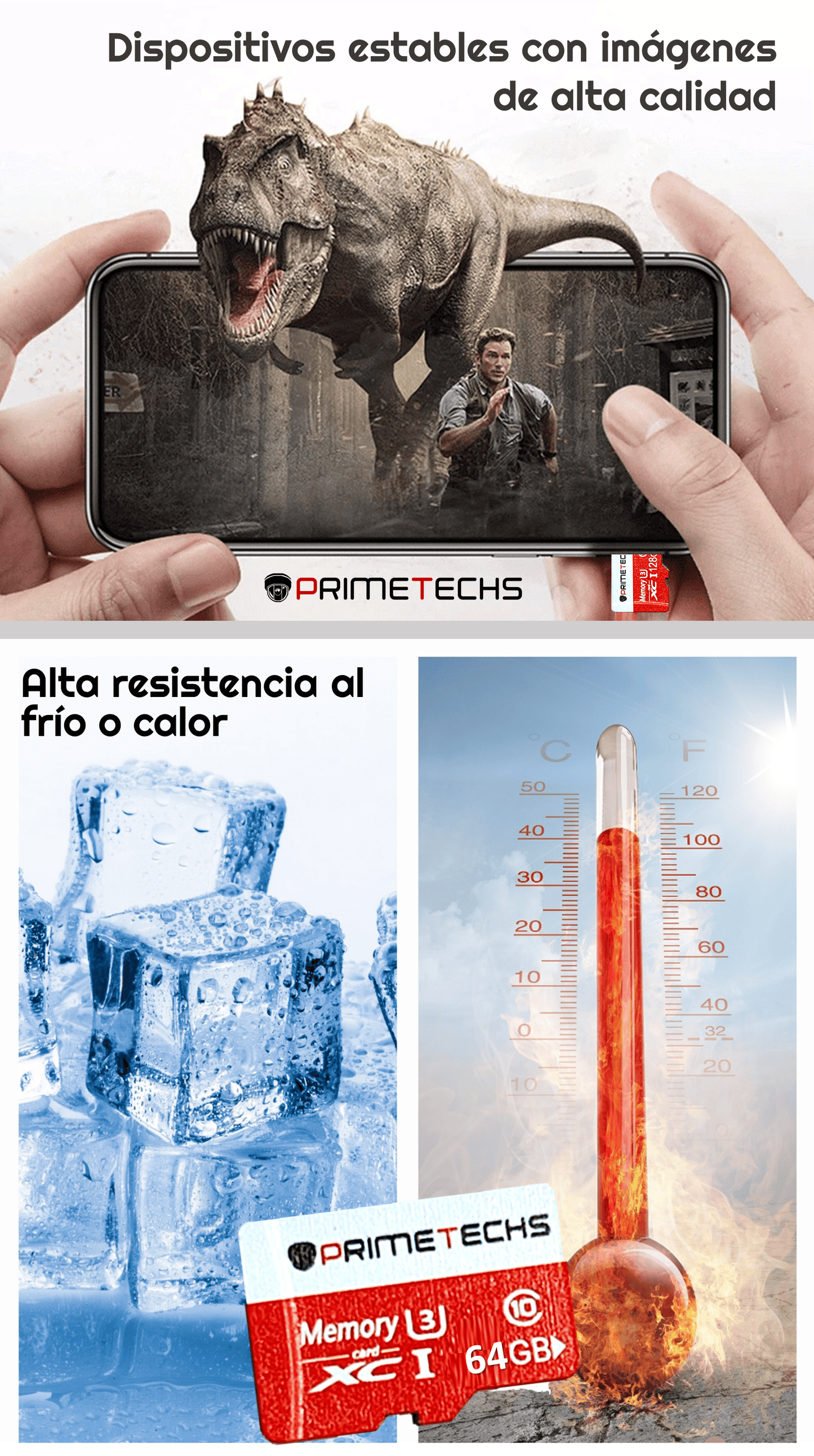 Tarjeta de memoria /64 GB /Tarjeta MicroSDXC / Velocidad de lectura es de 100 MB