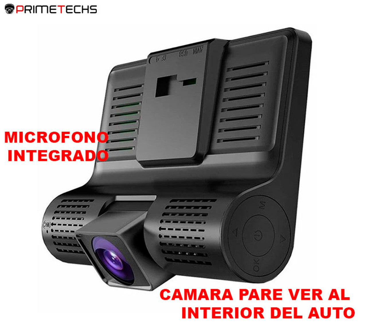 Dashcam para automovil de tres camaras