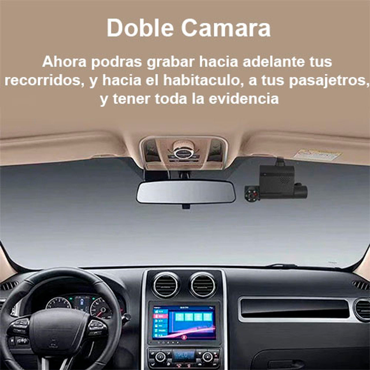 DashCam 4G-GPS, Cámara doble lente frente e interior para automóvil, camión