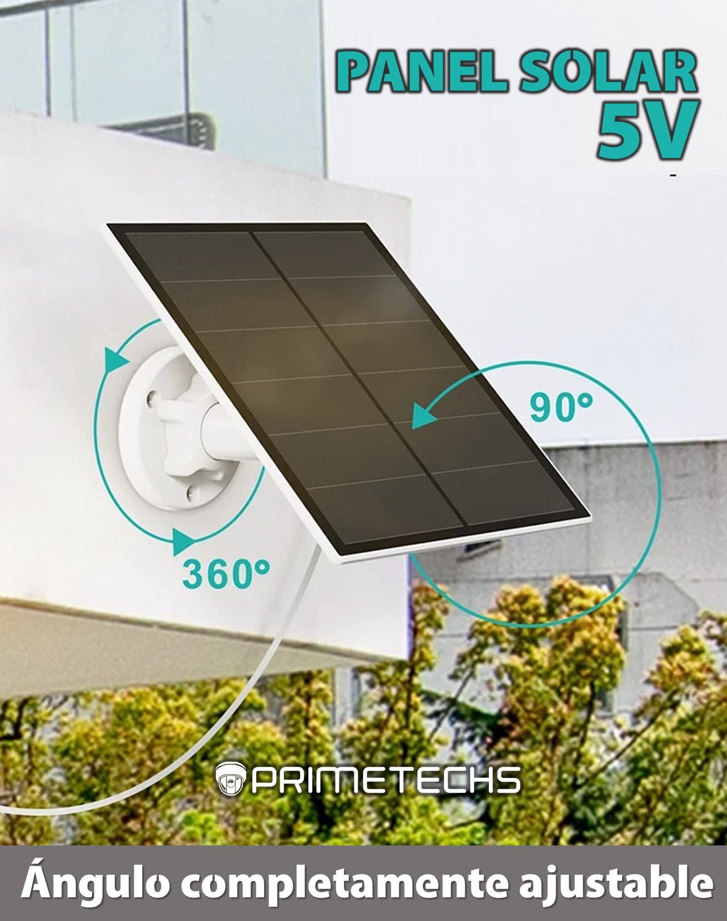 Panel solar a 5v para cámara de Batería Primetechs TUYA