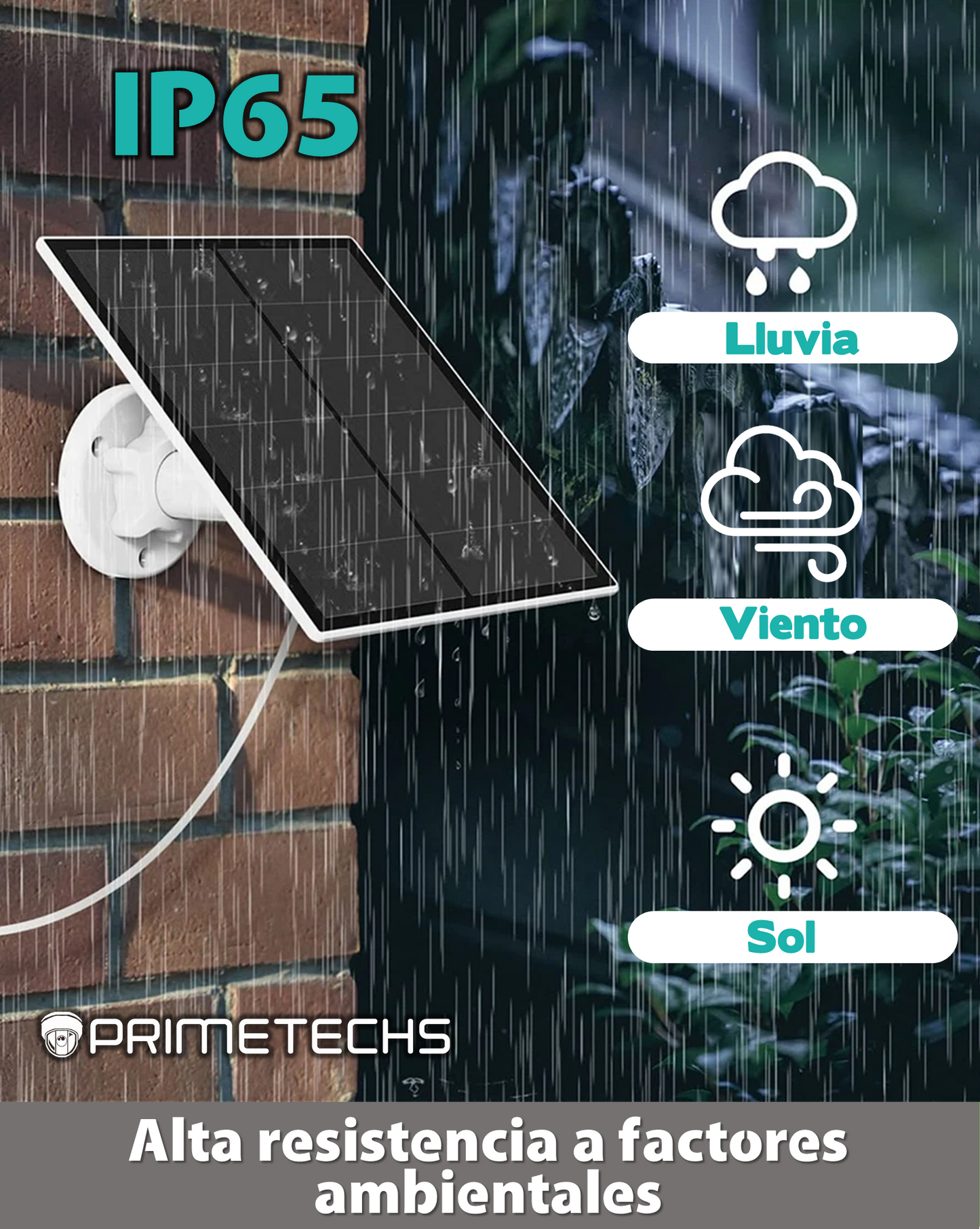 Panel solar a 5v para cámara de Batería Primetechs TUYA
