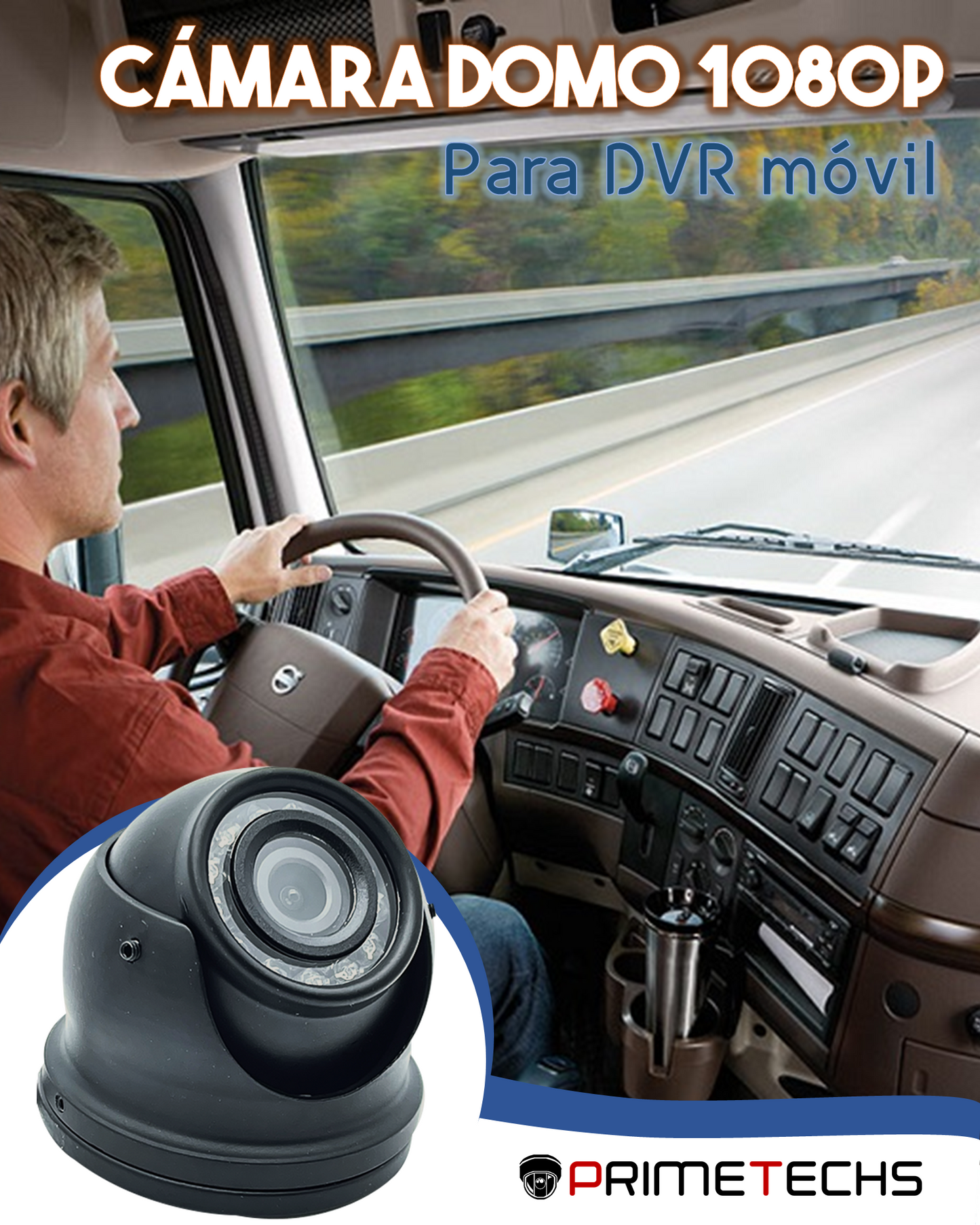 Cámara Domo 1080P PVC Lente 2.8mm para DVR Móvil