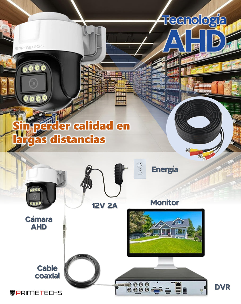 PTZ análoga FULL COLOR para DVR 5 Megapixeles