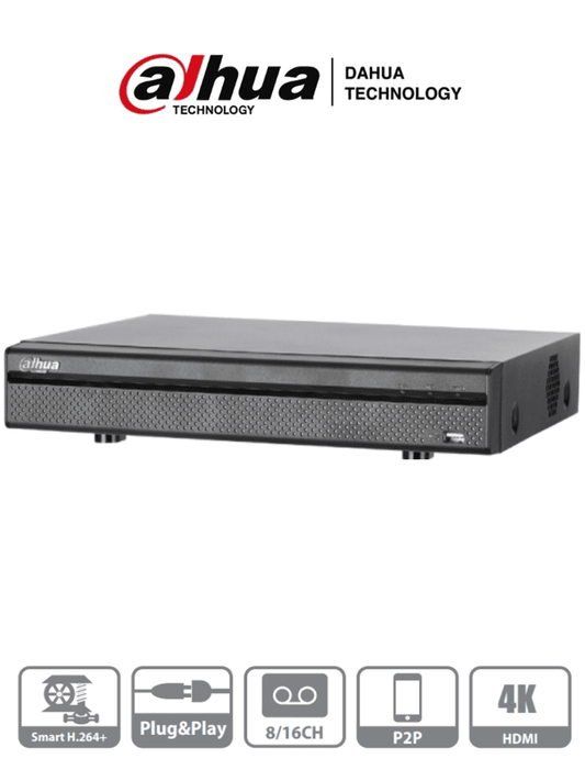 DAHUA XVR5116H-4KL-I3 - DVR de 16 Canales 4k/ 8 MP/ WizSense
