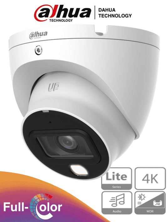 DAHUA HAC-HDW1809TLM-A-LED - Cámara Domo Eyeball 4k Full Color 8 Megapixeles