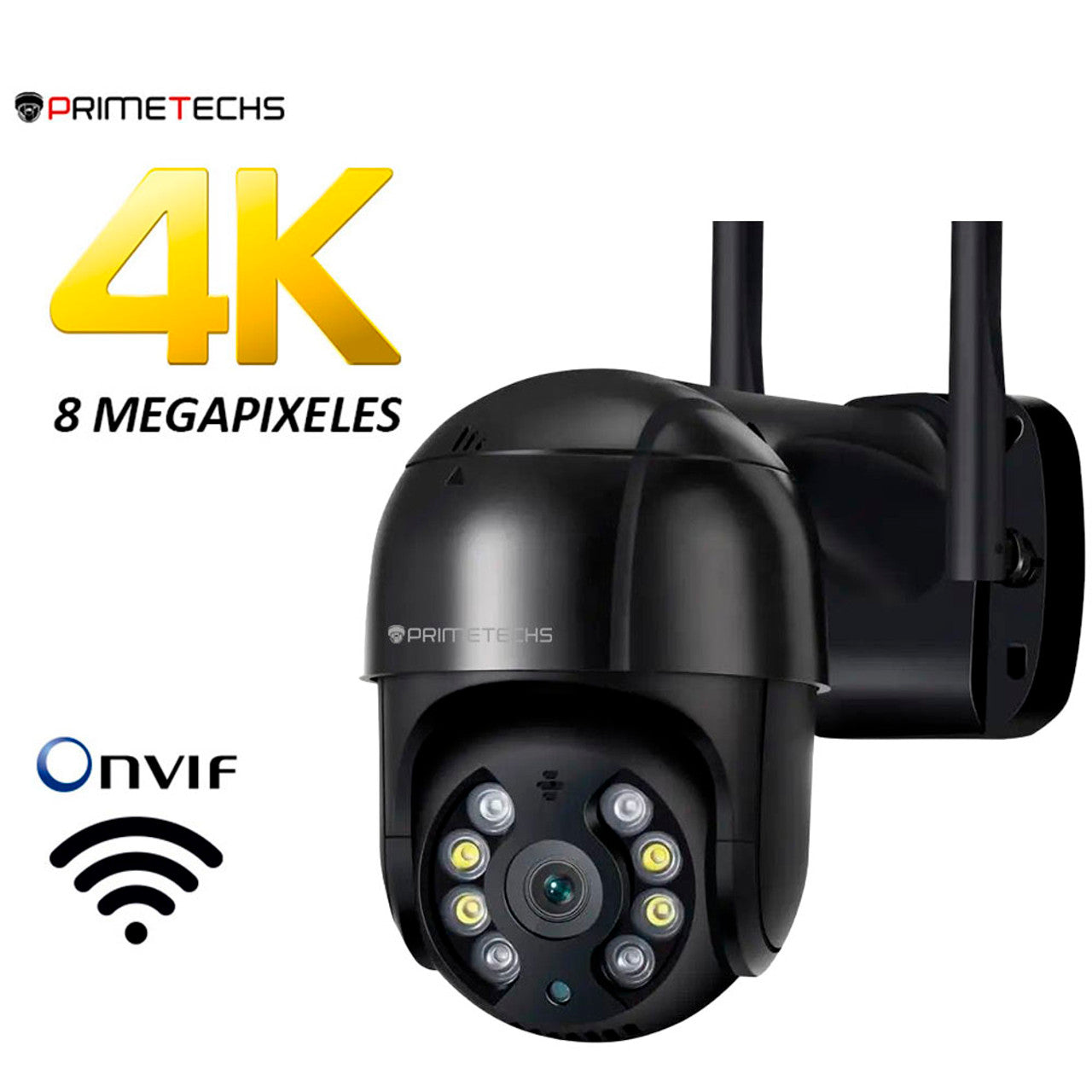 Cámara IP PT WIFI y Cable RJ45 LAN, 8MP, 4k, detección y seguimiento humano, Inteligencia Artificial y grabación en nube(Opcional)