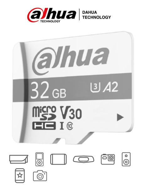 Dahua Memoria Micro SD de 32 GB UHS-I/ C10/U3/V30/A2/ Velocidad de Lectura 100 MB/s