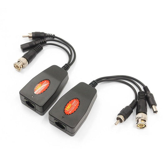 Par de Balun RJ45 BNC HD CVI TVI AHD con cable de audio RCA protección contra interferencia, distancia larga