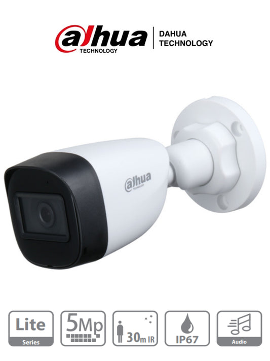 DAHUA HAC-HFW1500CN-A - Cámara Bullet de 5 Megapixeles/ Micrófono Integrado