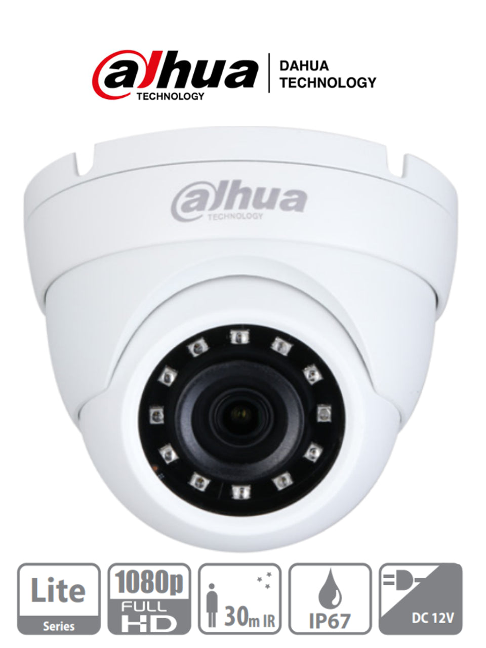 DAHUA HDW1200M28 - Cámara Domo 1080p/ Metálica