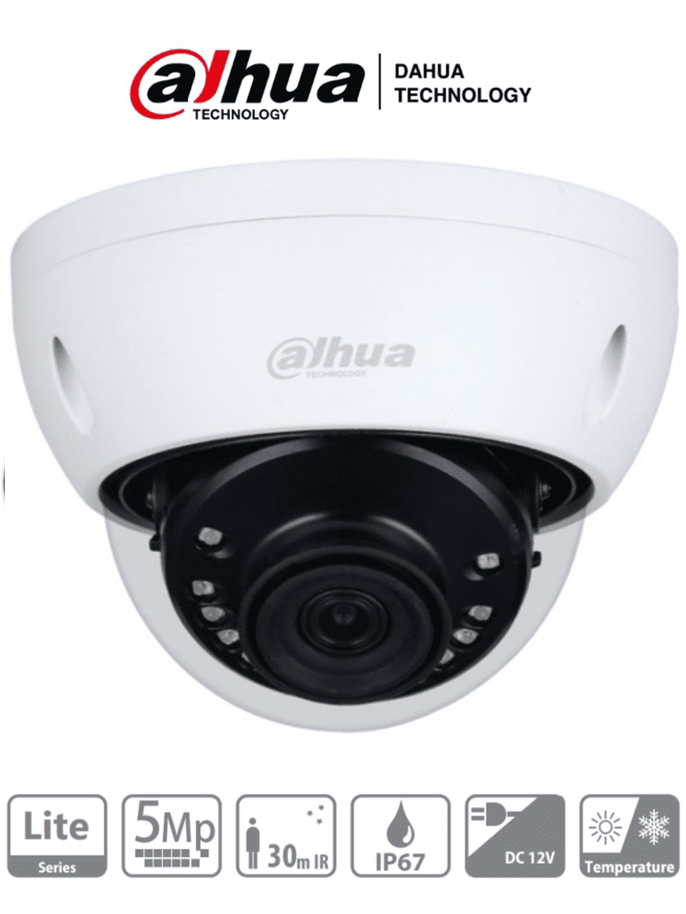 DAHUA HAC-HDBW1500E-28- Cámara Domo 5MP Antivandálica