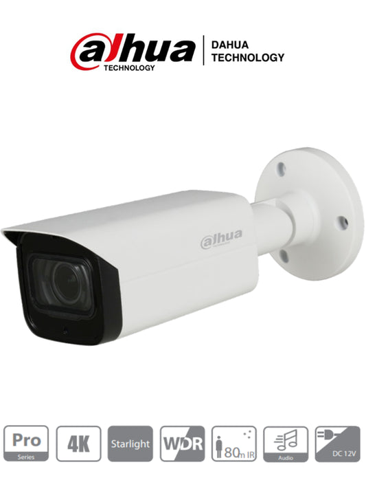 DAHUA HFW2802T-Z-A - Cámara Bullet 4k Starlight, 8 MP, Lente Motorizado