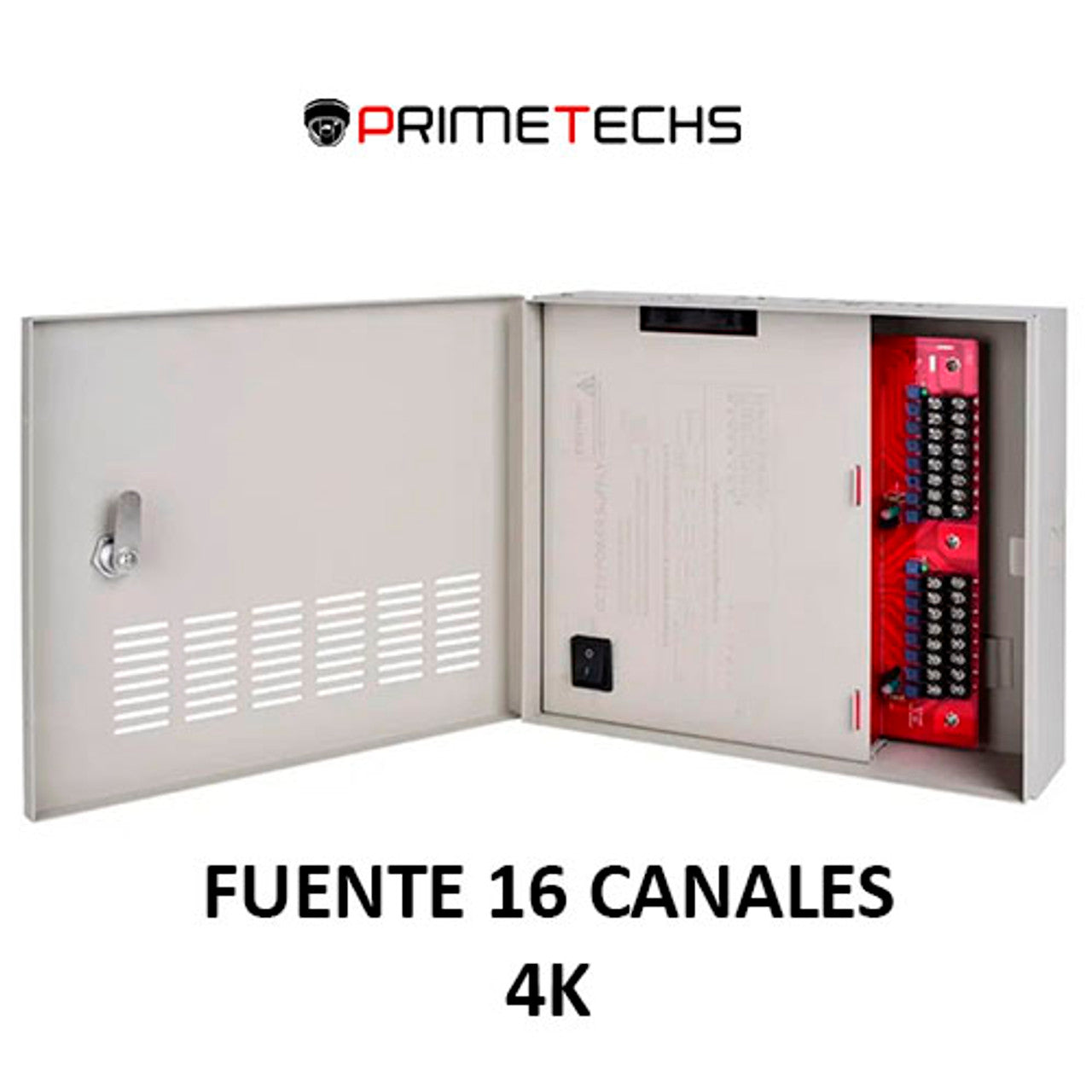 Fuente de poder regulada, 12-15v para 16 camaras 32amp 4k para distancias largas CERTIFICACION UL