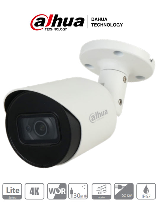 DAHUA HFW1801T-A - Cámara Bullet 4K con Micrófono Integrado