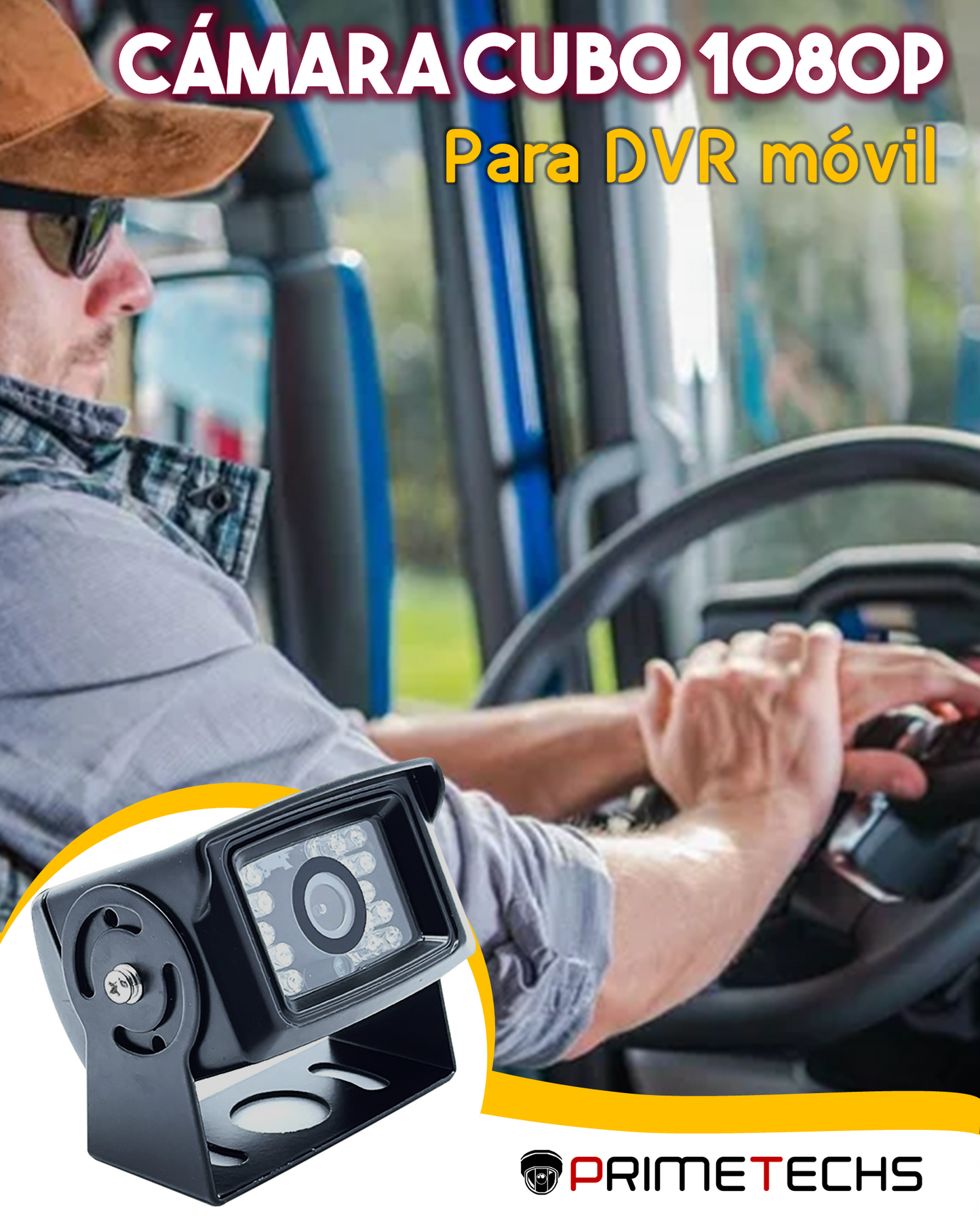 Cámara De Cubo 1080P Lente 2.8mm para DVR Móvil / Conector Tipo Avión / NTCS