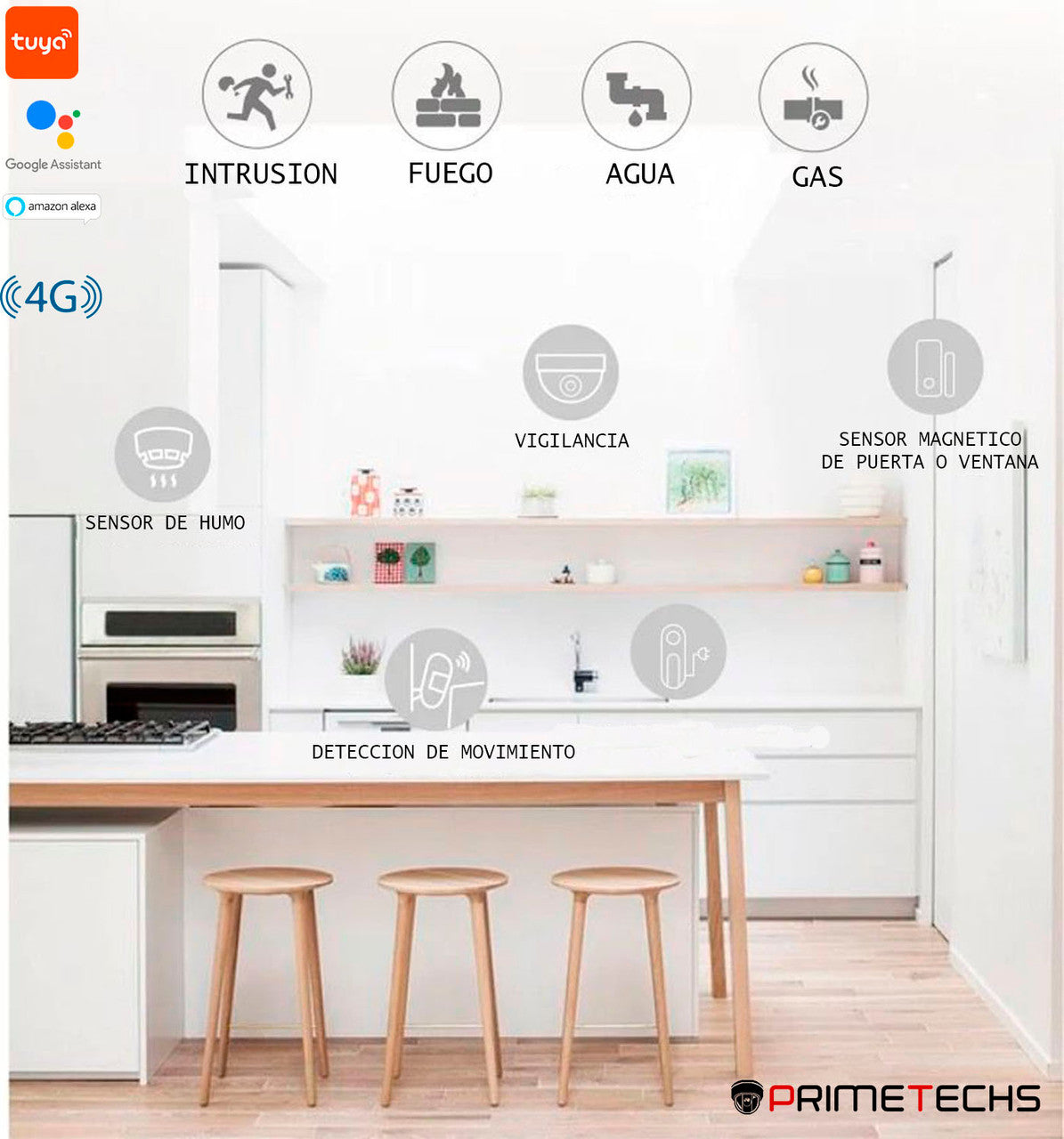 Alarma Hogar y Negocio WIFI 4G