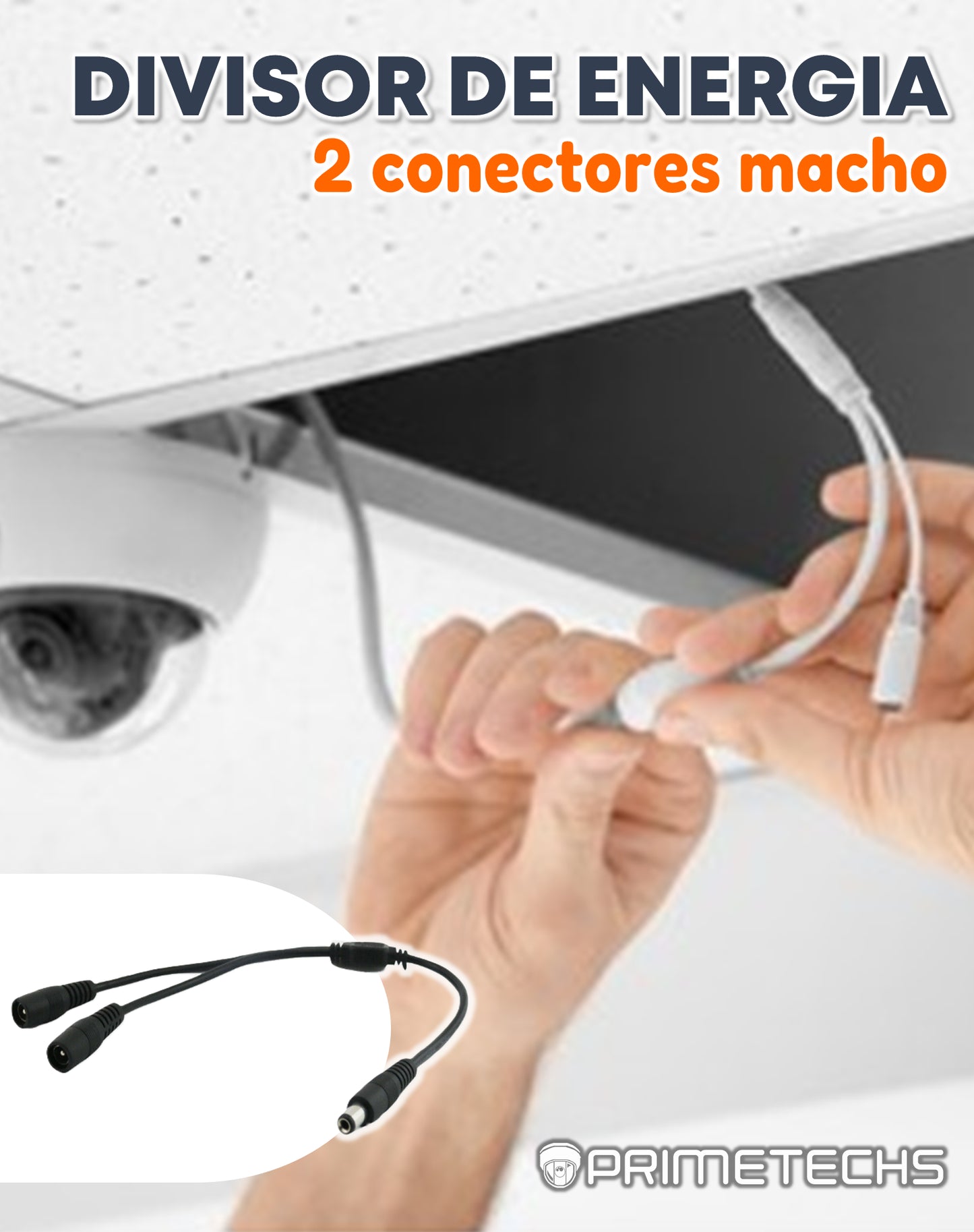 Divisor de energía / Tipo pulpo / 2 Conectores macho / 2.1 mm / 1 Conector hembra