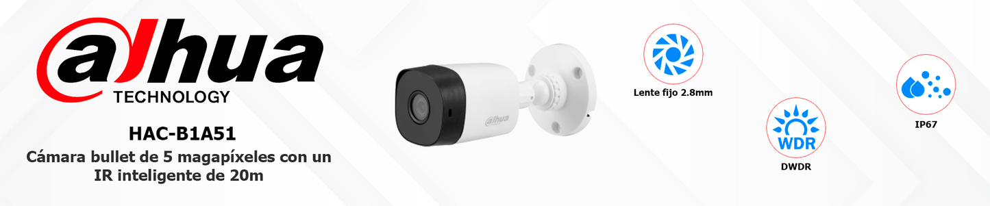 DAHUA COOPER B1A51-28 - Cámara Bullet 5 Megapixeles