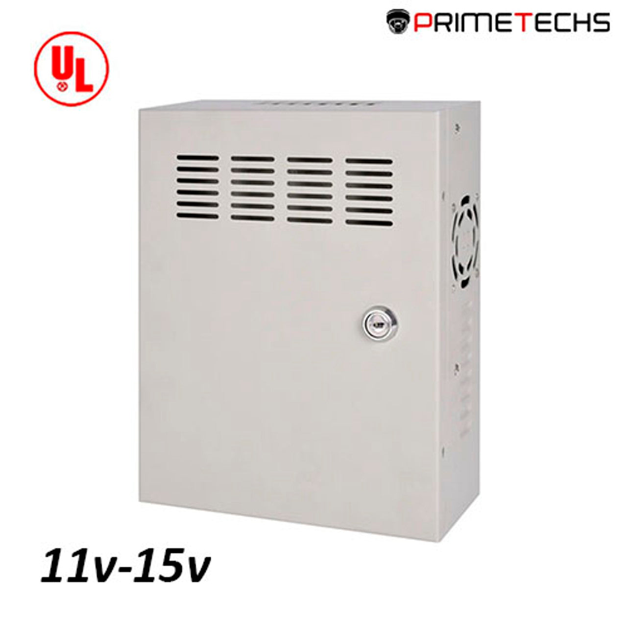 Fuente de poder regulada 12-15v para 8 camaras 16amp 4k para distancias largas CERTIFICACION UL