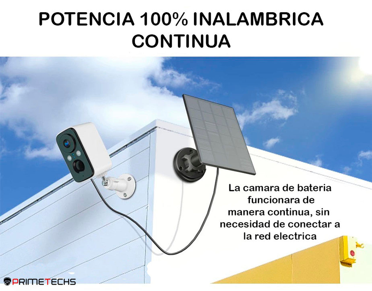Panel solar a 5v para cámara de Batería Primetechs TUYA