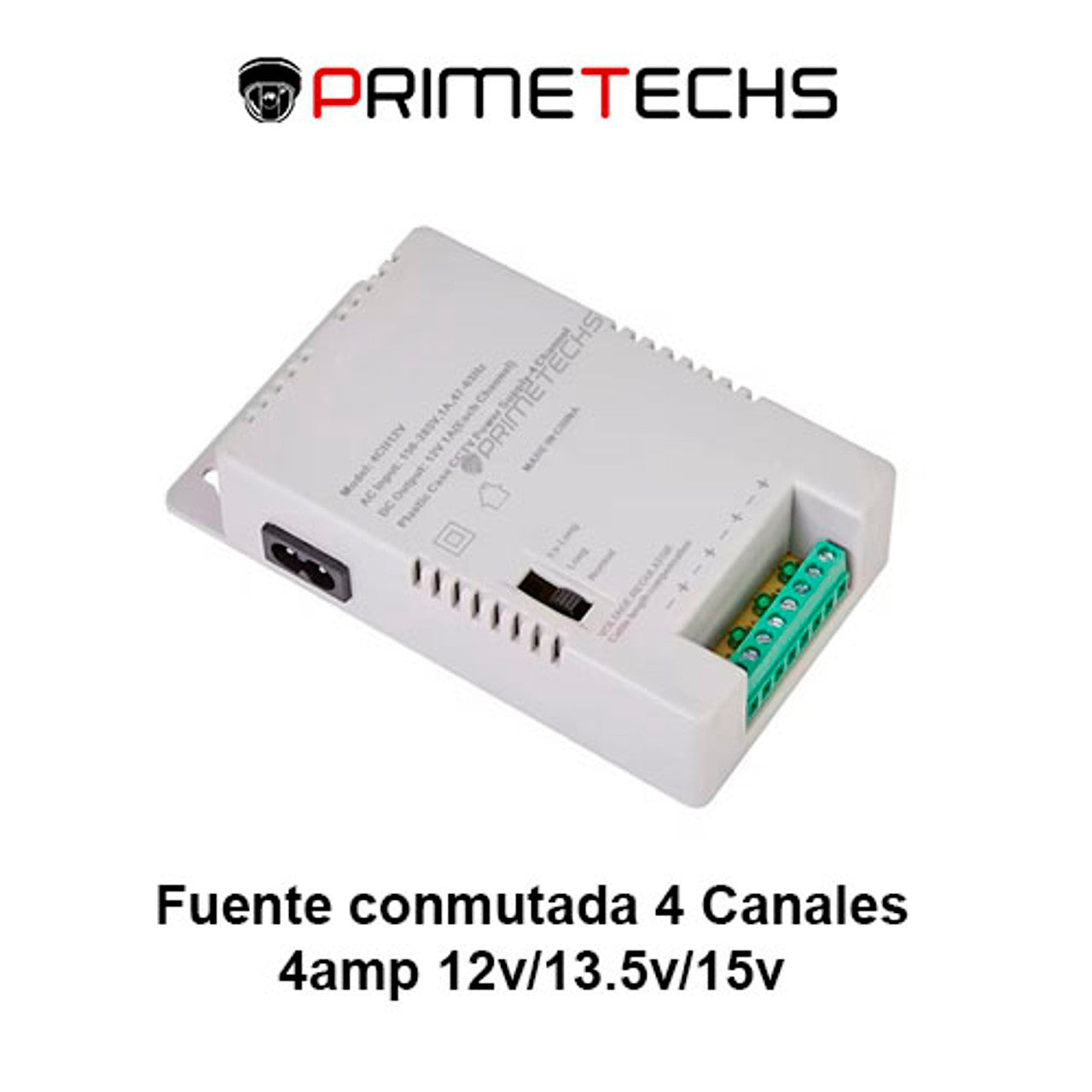 Fuente de poder 4 canales 4 amp Voltaje de Ajuste 12-13.5-15v cc