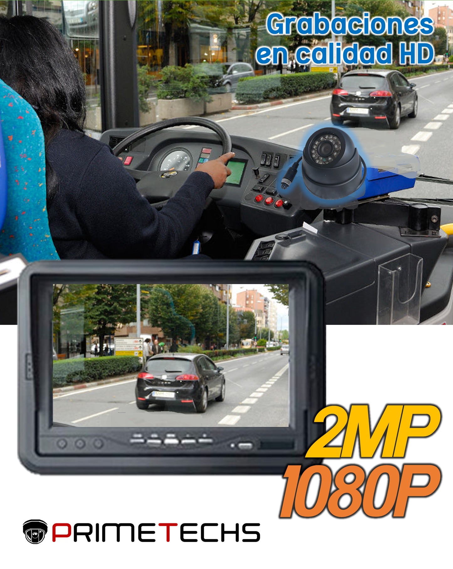 Cámara Domo 1080P PVC Lente 2.8mm para DVR Móvil