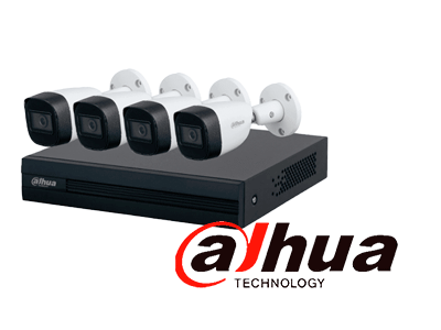DAHUA KITXVR1B04-I+HFW1200CMA- Kit de 4 Canales de 2 Megapixeles con Audio