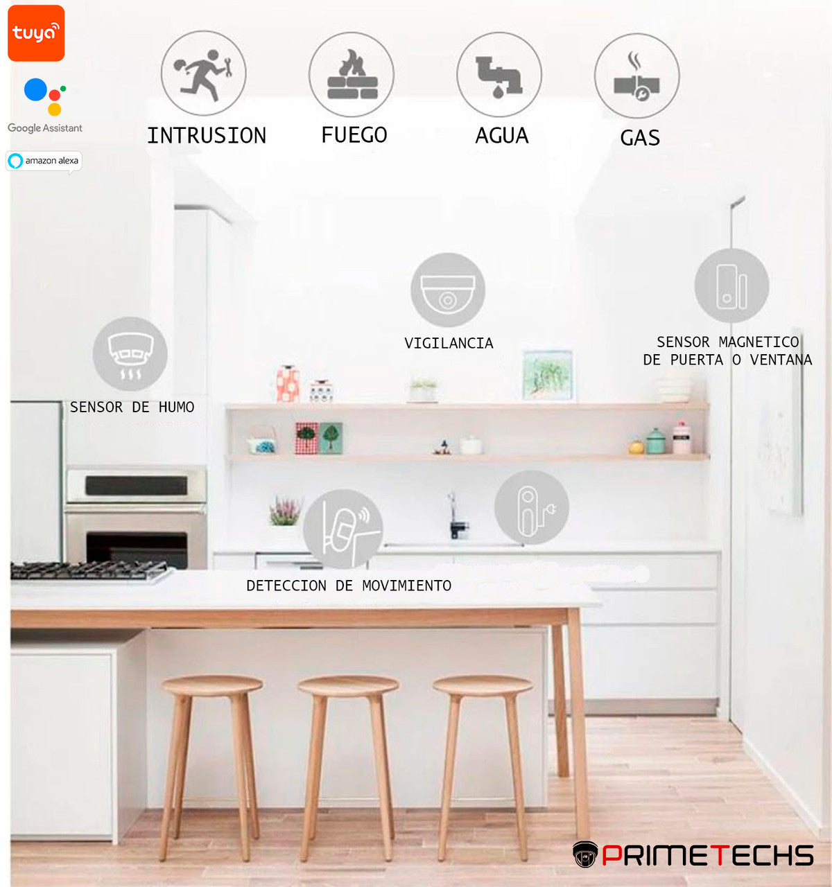 Alarma Inalámbrica WIFI con pantalla touch