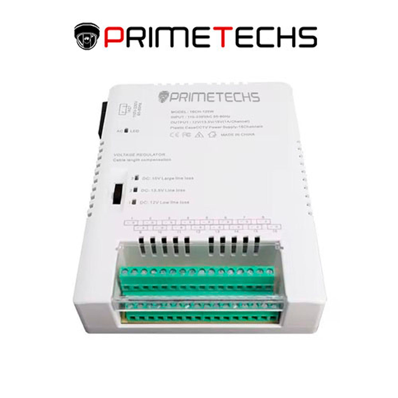 Fuente de poder 16 canales 16 amp Voltaje de Ajuste 12-13.5-15v cc