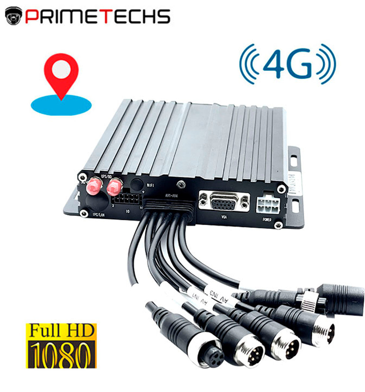 Kit DVR móvil 4G 2 megapixeles auto o camión/1080P 4 Canales HD