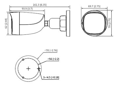 DAHUA HAC-HFW1500CN-A - Cámara Bullet de 5 Megapixeles/ Micrófono Integrado