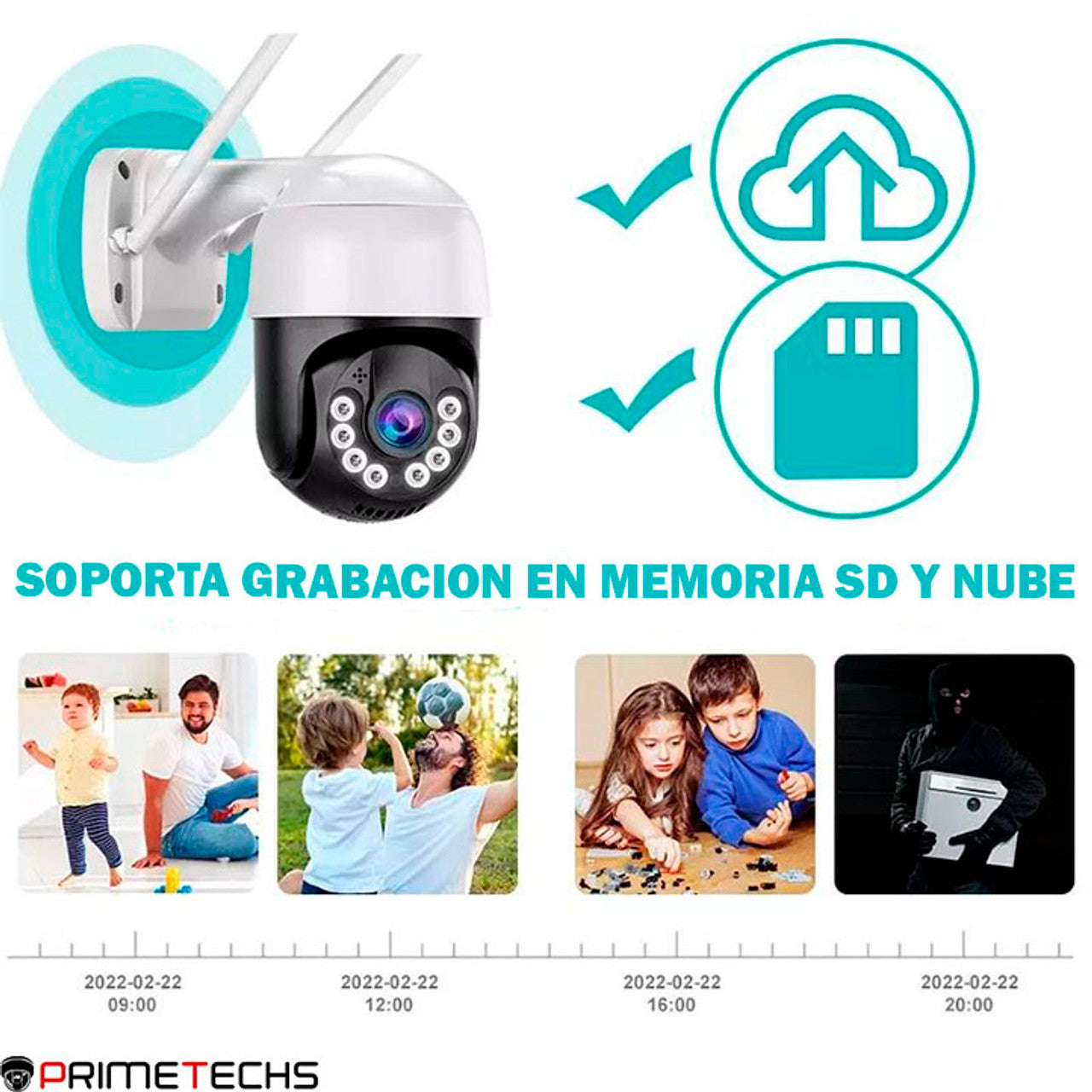 Kit de 4 cámaras PT WIFI con movimiento 4mp