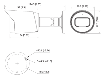 DAHUA HFW1801T-A - Cámara Bullet 4K con Micrófono Integrado