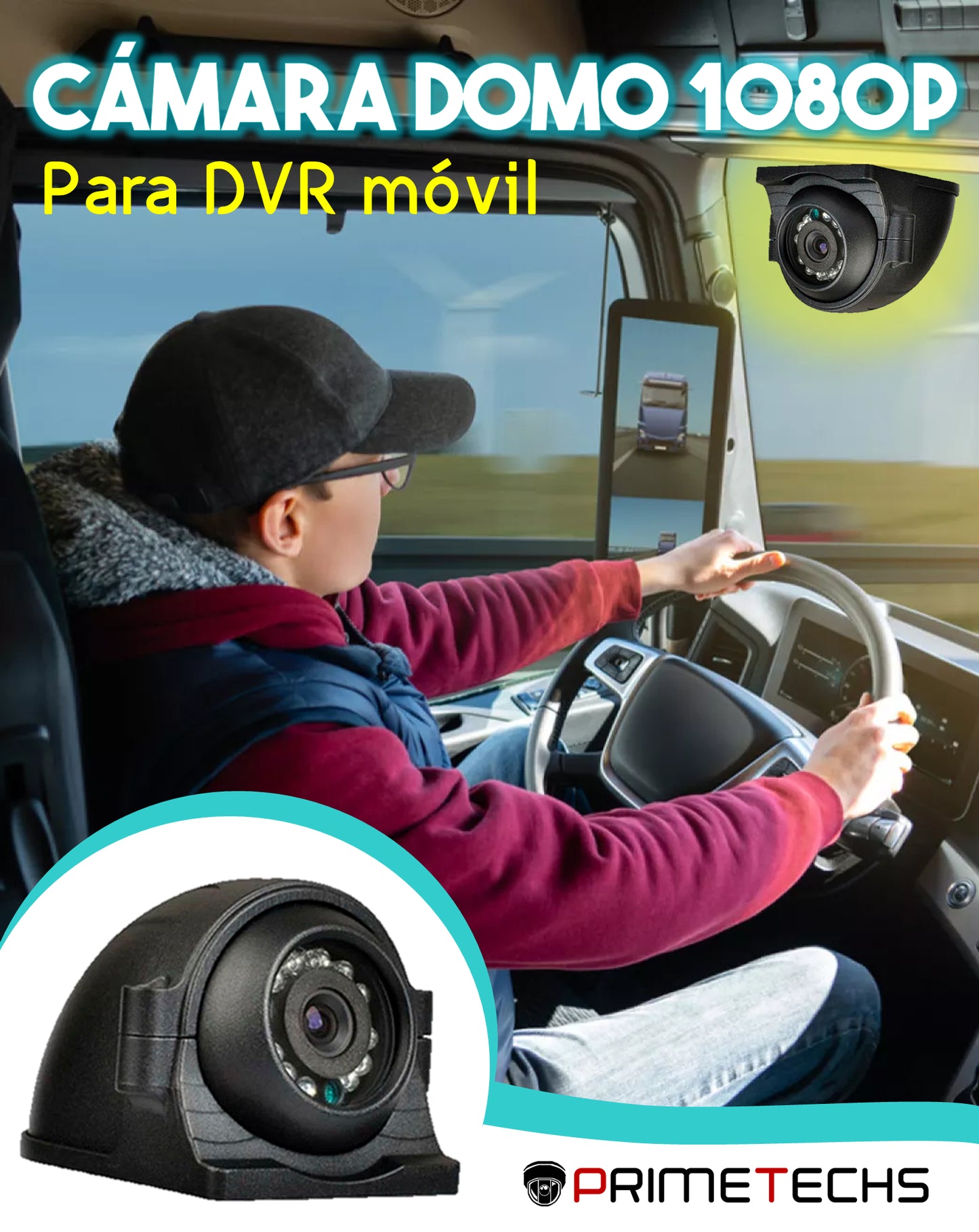 Cámara Domo 1080P Lente 2.8mm para DVR Móvil