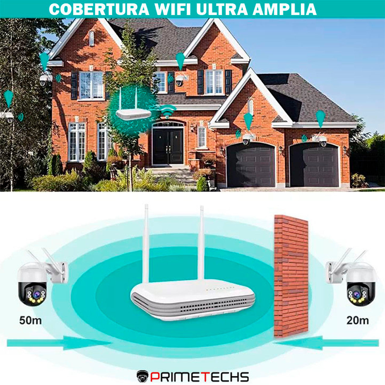 Kit de 4 cámaras PT WIFI con movimiento 4mp