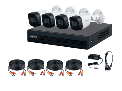 DAHUA KITXVR1B04-I+HFW1200CMA- Kit de 4 Canales de 2 Megapixeles con Audio