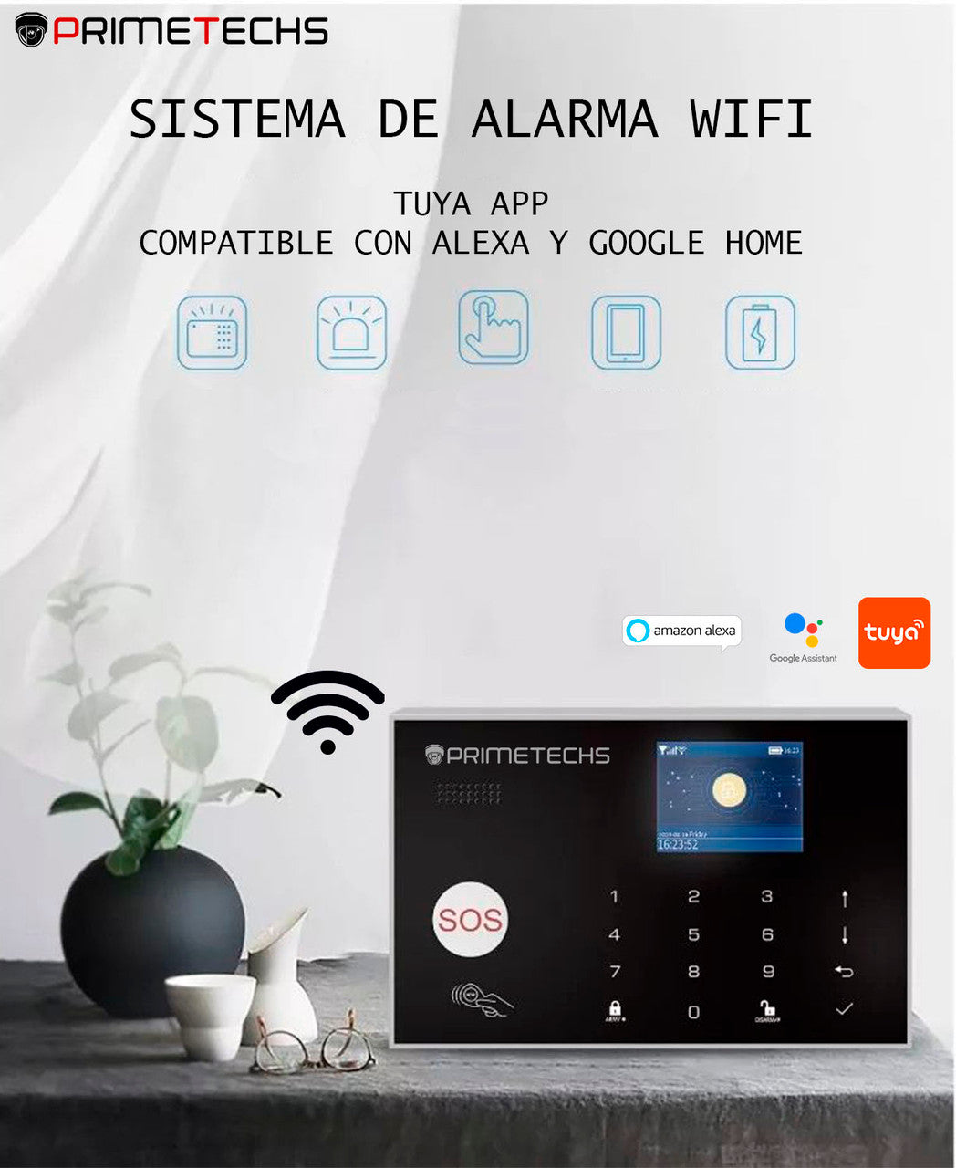 Alarma Inalámbrica WIFI con pantalla touch