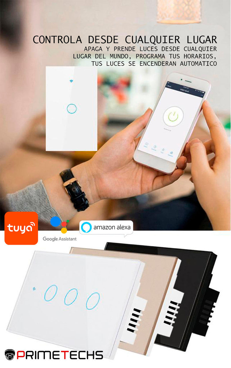 Apagador/Interruptor eléctrico virtual de 3 vías operado con APP