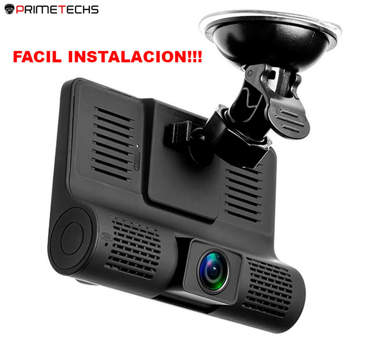 Dashcam para automovil de tres camaras