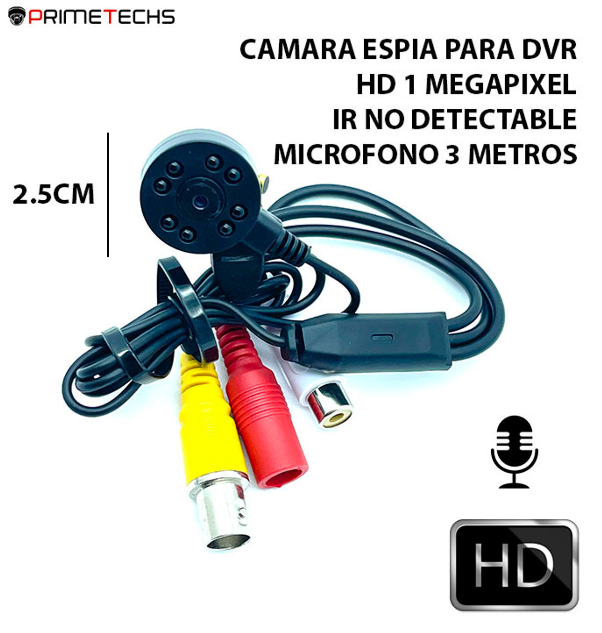 Cámara mini 1 mp /720p para DVR, IR indetectable, micrófono integrado