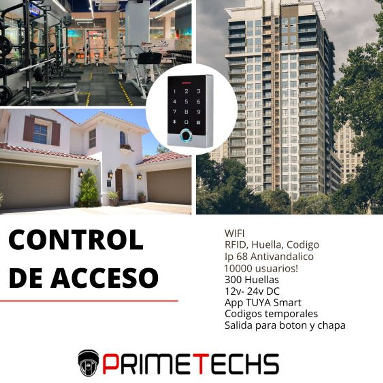 Control de Acceso Wifi con aplicación celular / Para exteriores IP68 Metálico