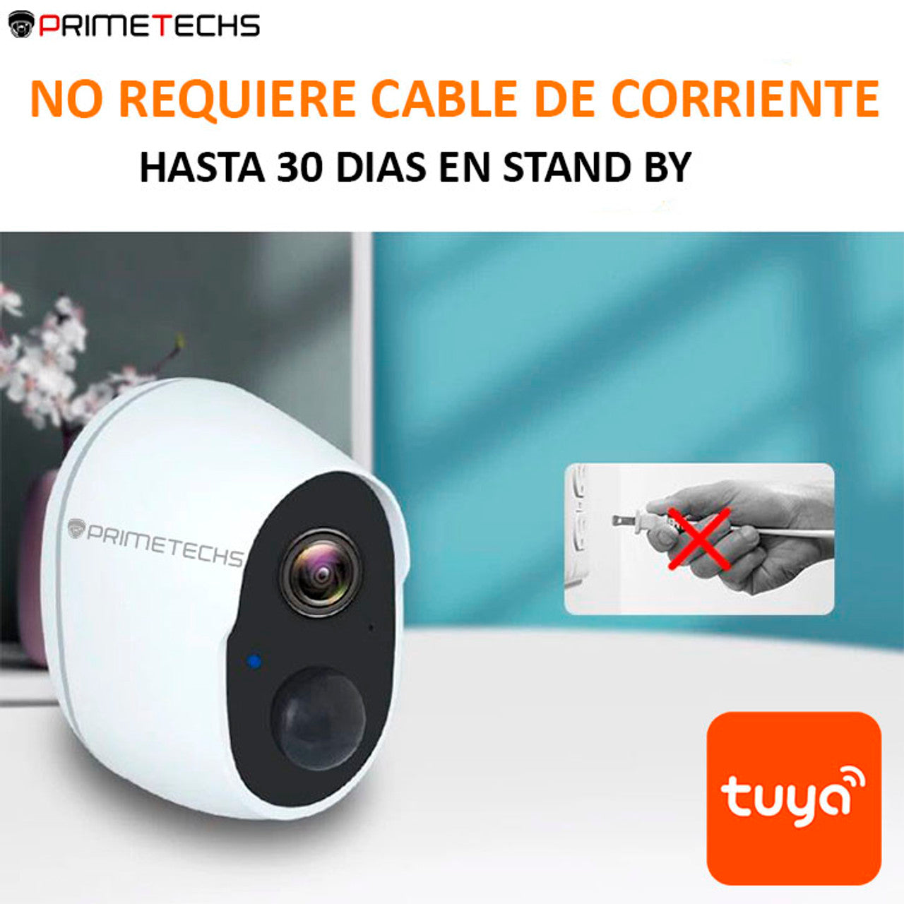 Cámara IP WIFI 2 mp Sensor Pir, batería larga duración(opcional con panel solar para carga de batería)