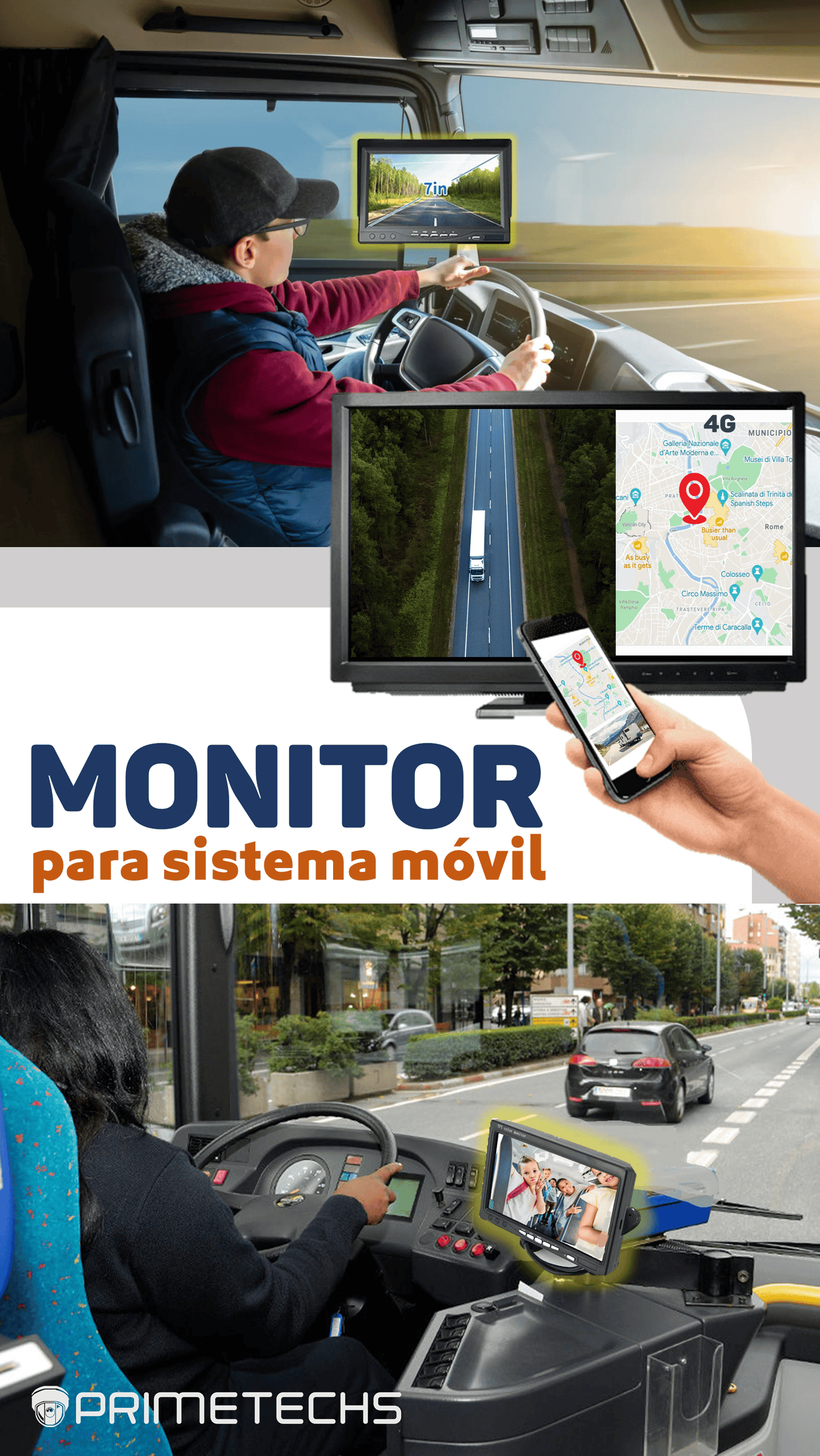 Monitor para MDVR Móvil, 7 pulgadas